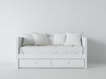 Sofás cama de madera 205x95x88 cm - blanco - diseño clásico con cajones para salón