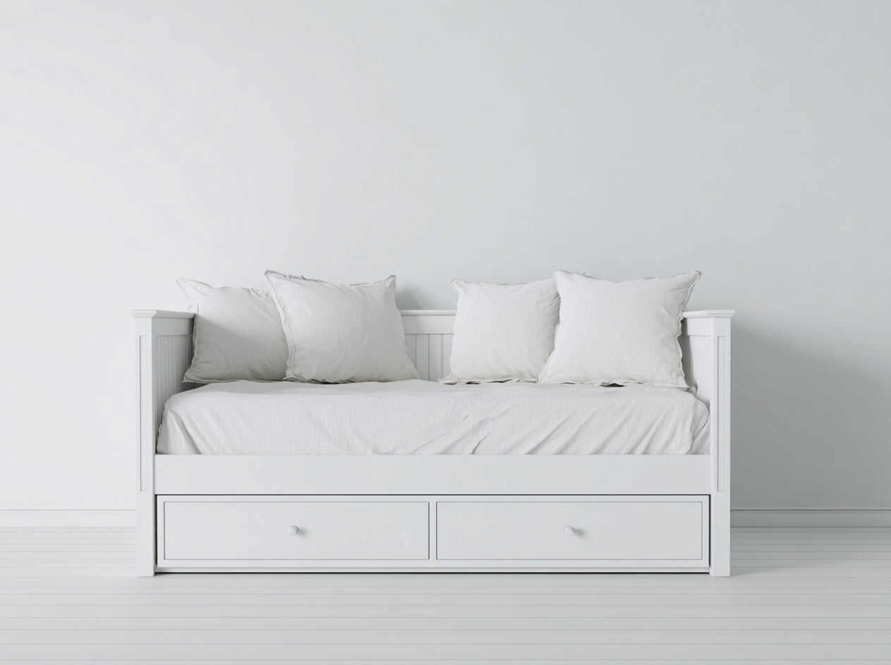 Sofás cama de madera 205x95x88 cm - blanco - diseño clásico con cajones para salón