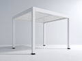 Pérgola de jardín 360x300x250 cm - aluminio blanco para exterior - diseño moderno con techo de lamas