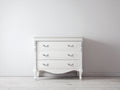 Cómoda de madera con 3 cajones 105x45x88 cm - Blanco - Diseño clásico con detalles decorativos