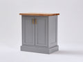 Aparador de madera con 2 puertas 80x45x90 cm - Gris-Roble - Diseño compacto clásico