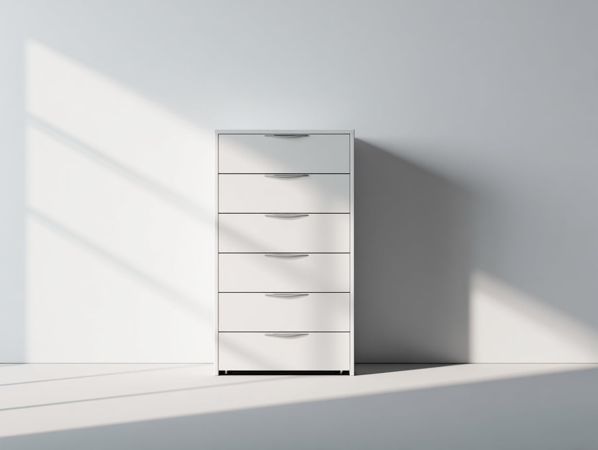 Cómodas de madera 70x40x115 cm - blanco - diseño moderno con cajones para dormitorio