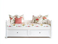 Sofá cama de madera con cajones 200x90x85 cm - blanco-floral - diseño clásico para dormitorio y sala de estar