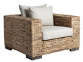 Sillones de ratán de 1 plaza 110x96x82 cm - marrón-beige - diseño natural para jardín