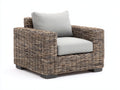 Sillones de ratán 98x90x76 cm - ratán marrón y asiento beige - diseño natural para exterior
