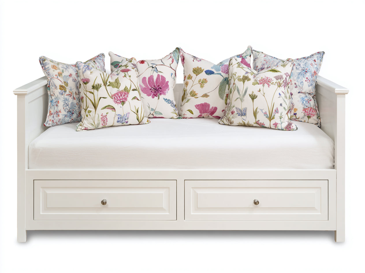 Sofás cama de madera 205x95x90 cm - blanco - diseño clásico con cajones para salón