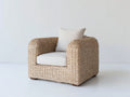 Sillones de ratán 92x86x76 cm - ratán natural y asiento beige - diseño artesanal para exterior