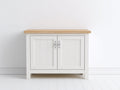 Aparadores de madera 105x42x88 cm - blanco-marrón claro - diseño clásico para comedor