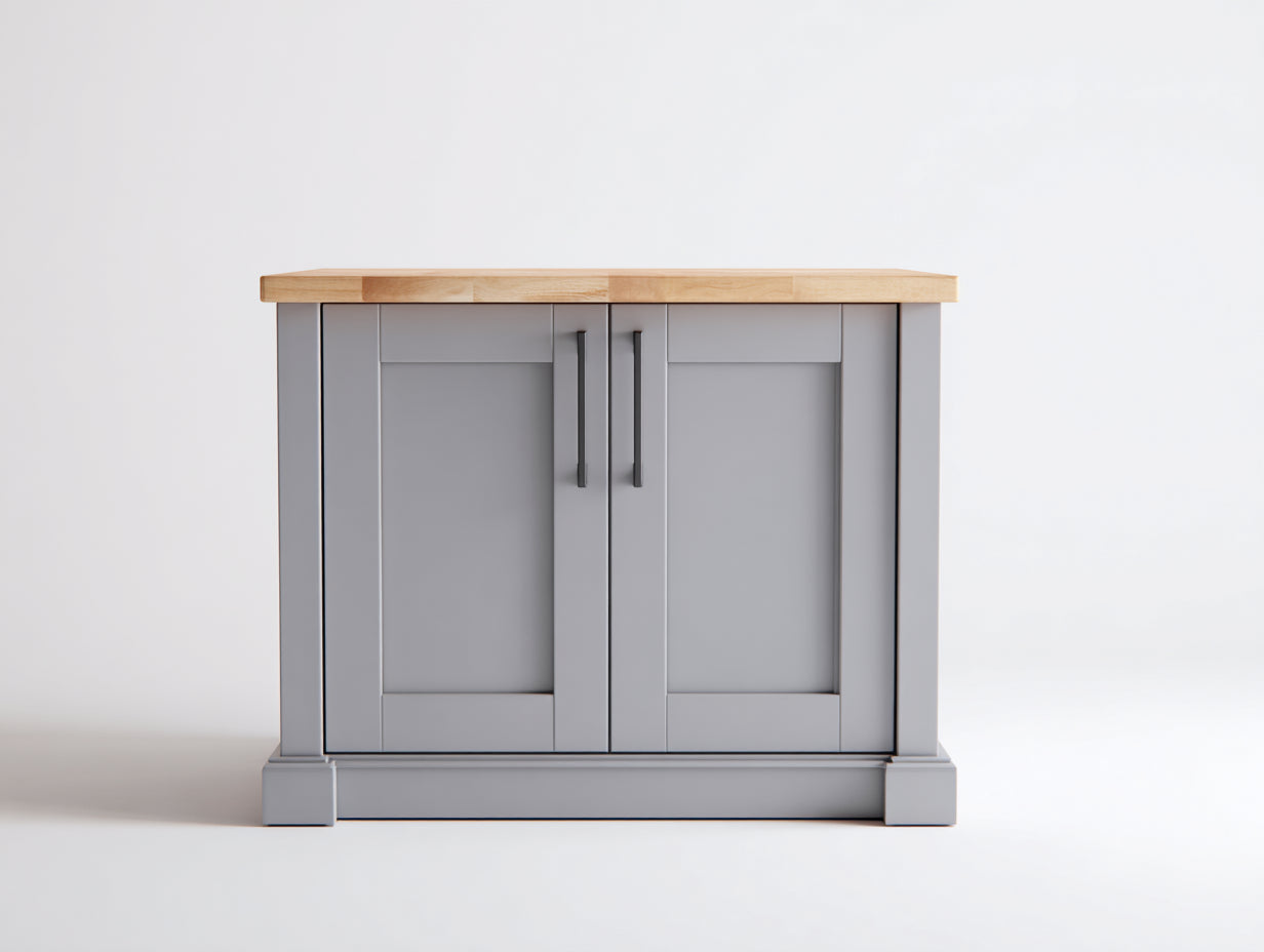 Aparador de madera con 2 puertas 95x40x88 cm - gris claro roble natural - diseño moderno compacto