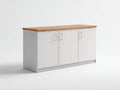 Aparadores de madera 175x45x88 cm - blanco-marrón claro - diseño moderno para comedor