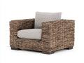 Sillones de ratán 98x90x76 cm - ratán marrón y asiento beige - diseño natural para exterior
