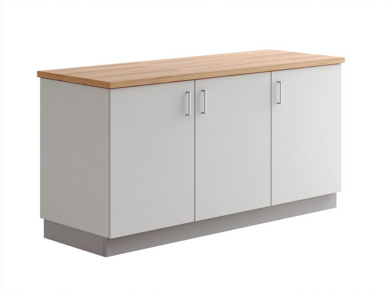 Aparadores de madera 180x45x90 cm - blanco-marrón claro - diseño moderno para comedor