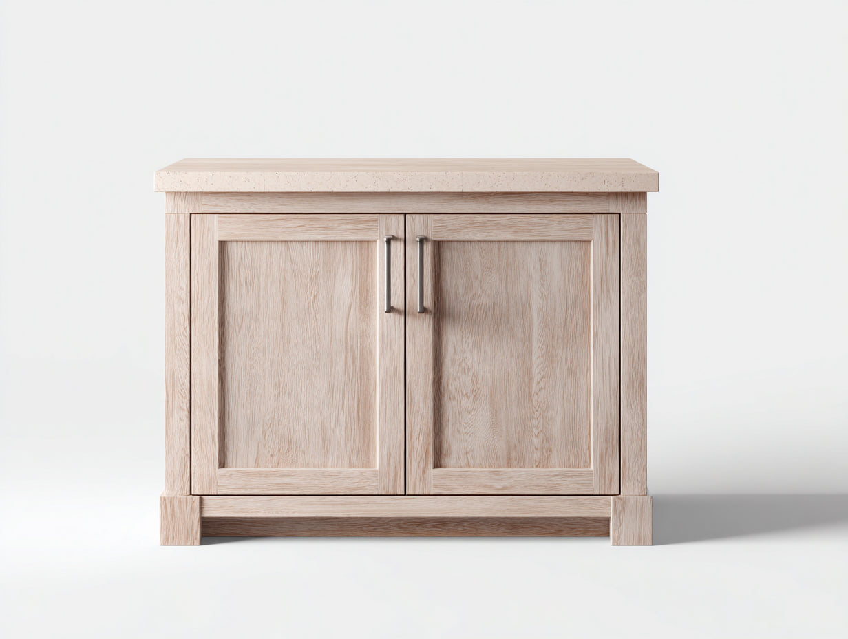 Aparador de madera con 2 puertas 110x45x92 cm - Roble claro - Diseño minimalista para salón