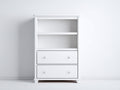 Cómoda de madera con 2 cajones 82x42x135 cm - Blanco - Diseño con estantes abiertos