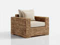Sillones de ratán 95x88x78 cm - ratán marrón y cojín beige - diseño natural para exterior