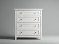 Cómoda de madera con 4 cajones 90x45x110 cm - Blanco - Estilo clásico para dormitorio y salón