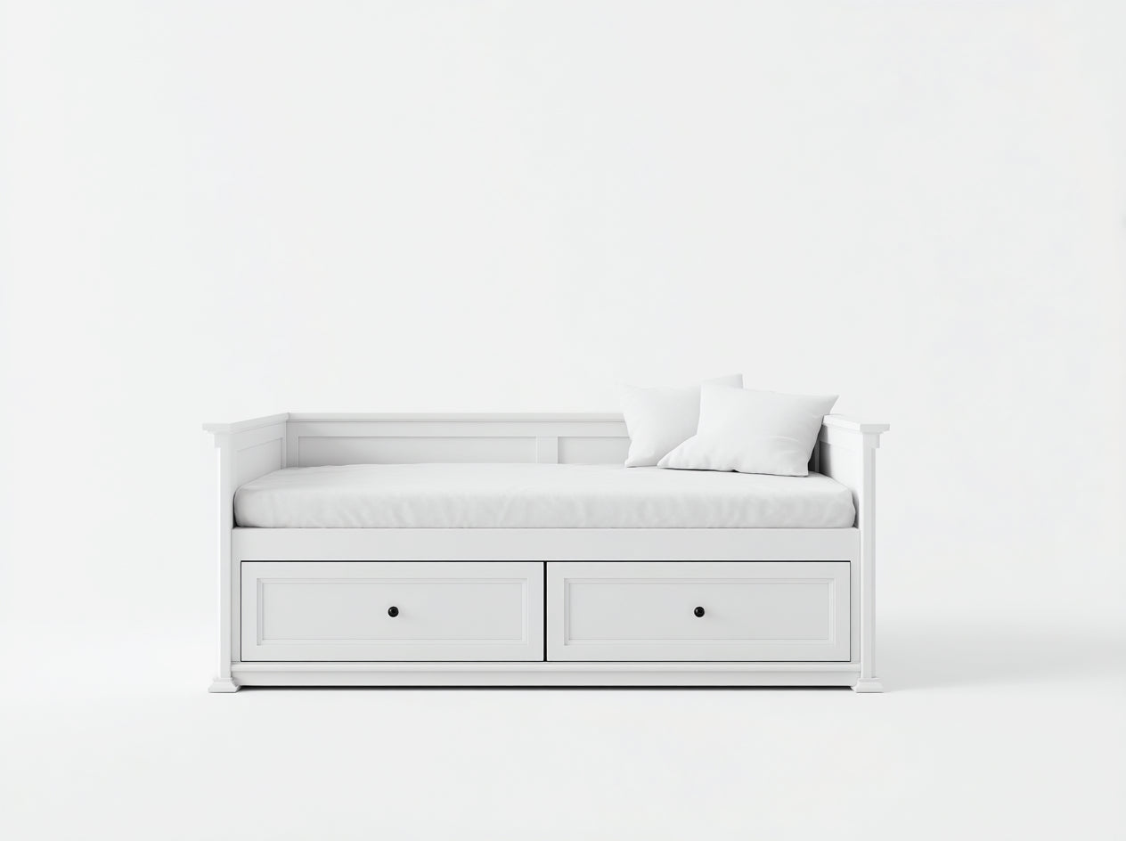 Sofás cama de madera 200x92x82 cm - blanco - diseño clásico con cajones para salón