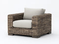 Sillón de ratán 94x88x82 cm - Marrón grisáceo-Beige - Diseño amplio con cojines acolchados