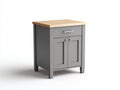 Aparador de madera con 2 puertas y 1 cajón 75x45x90 cm - Gris-Roble - Diseño compacto para salón